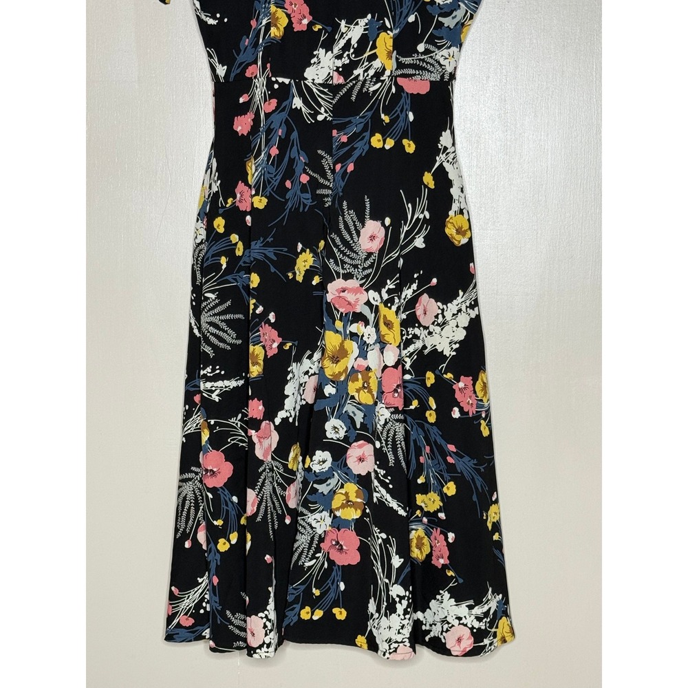 Lulus Black Floral Fit & Flare Dress Short Sleeve Romantic XS - Picture 8 of 10